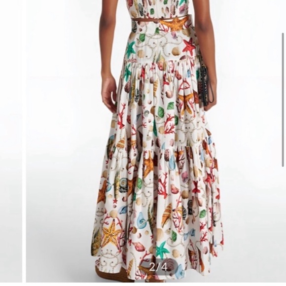 Commense Dresses & Skirts - Commense sea shell 🐚 Patterned Maxi Skirt boho peasant med colorful beach set